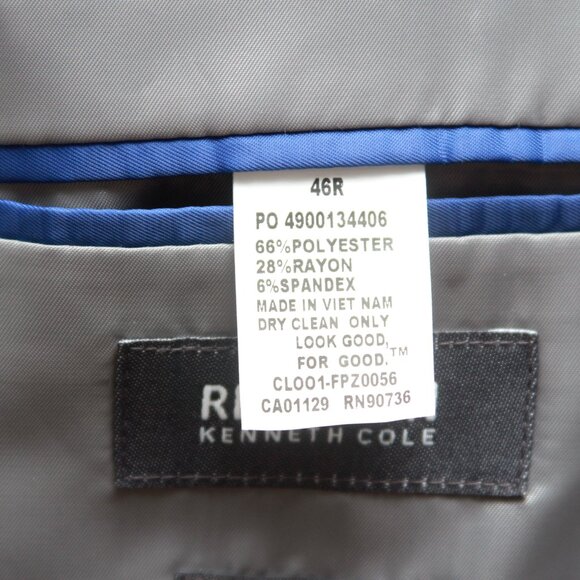 Kenneth Cole Reaction‎ Men's 2 pc Suit Blazer 46R Jacket Pants 34Wx34L E02121 - Picture 10 of 15